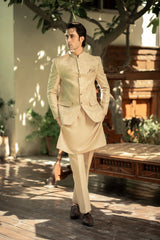 Beige Embroidered Prince Coat PC-578