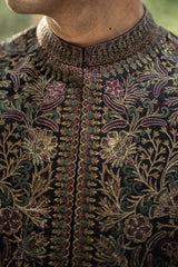 Black Embroidered Waistcoat W-2998
