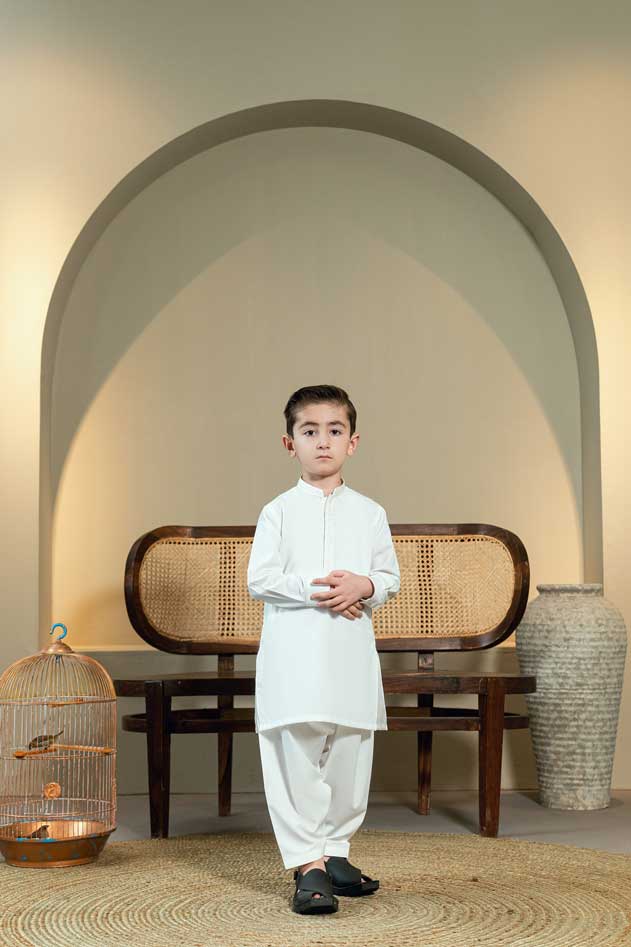 White Embroidered Kameez Shalwar KD - 7