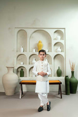 White Embroidered Waistcoat Suit KD - 11