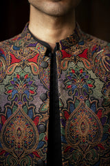 Multi-Color Embroidered  Waistcoat W-2889