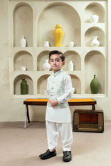Antique White Embroidered Waistcoat Suit KD - 16