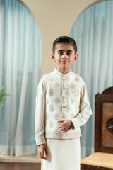 Fawn Embroidered Waistcoat Suit KD - 19