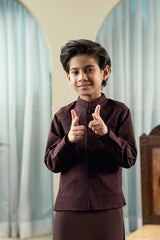 Plum Embroidered Waistcoat Suit KD - 20