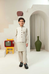 Ivory Hand Embroidered Waistcoat Suit KD - 24