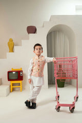 Light Pink Embroidered Waistcoat Suit KD - 26