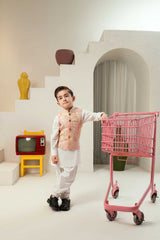 Light Pink Embroidered Waistcoat Suit KD - 26