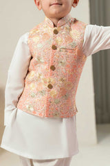 Light Pink Embroidered Waistcoat Suit KD - 26