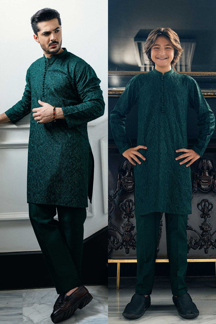 Green Embroidered Kurta Trouser ( FD-5073 & K-3722 )