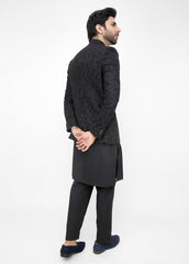 Embroidered Prince Coat - Black