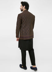 Embroidered Prince Coat - Brown