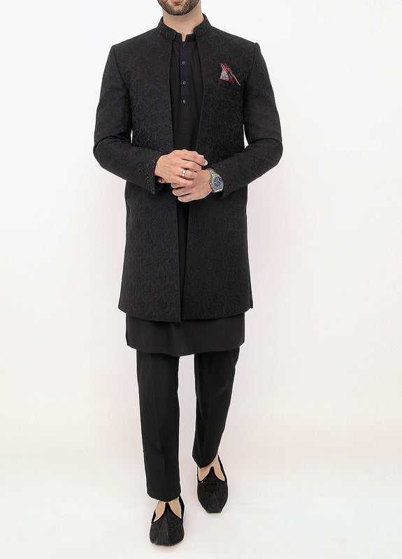 Black Sherwani for Grooms

