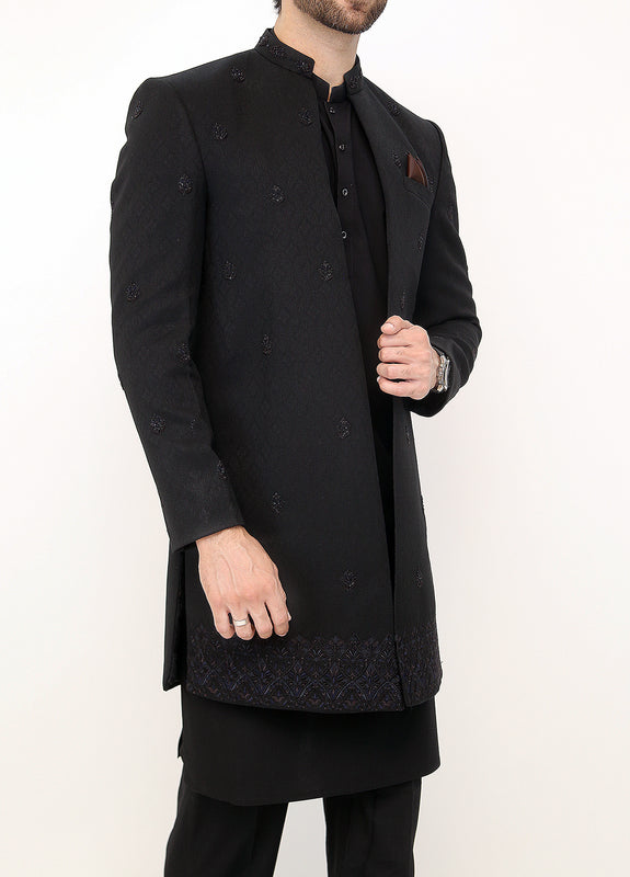 Designer Black Sherwani
