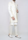 Off-White Embroidery Sherwani
