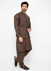 Solid Brown Waistcoat suit