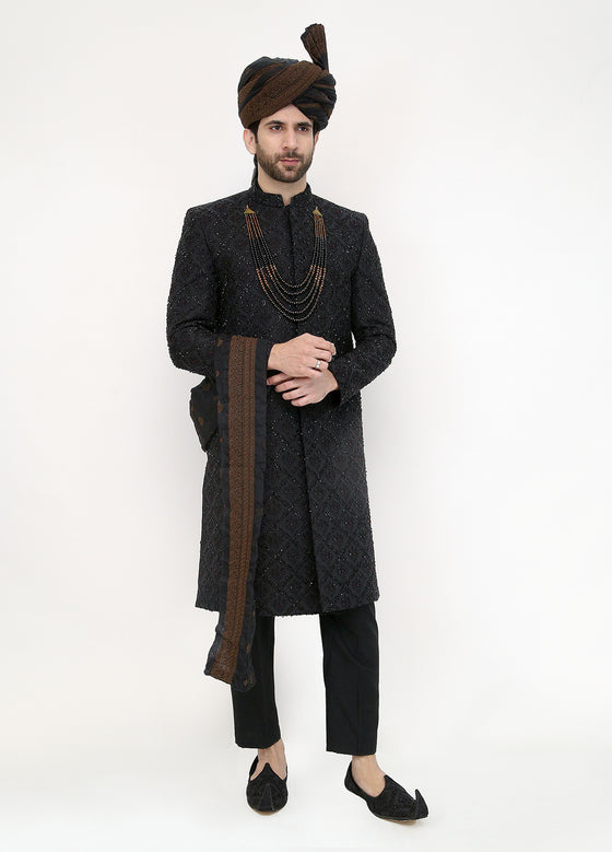 Stylish Black Sherwani