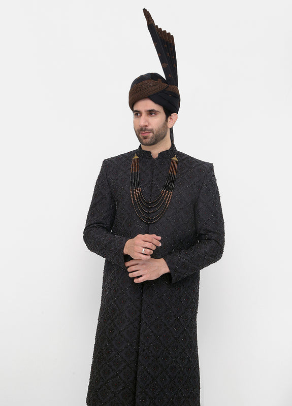 Black Sherwani for Weddings