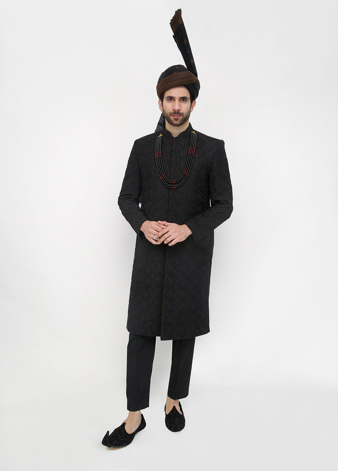 pakistani groom black sherwani