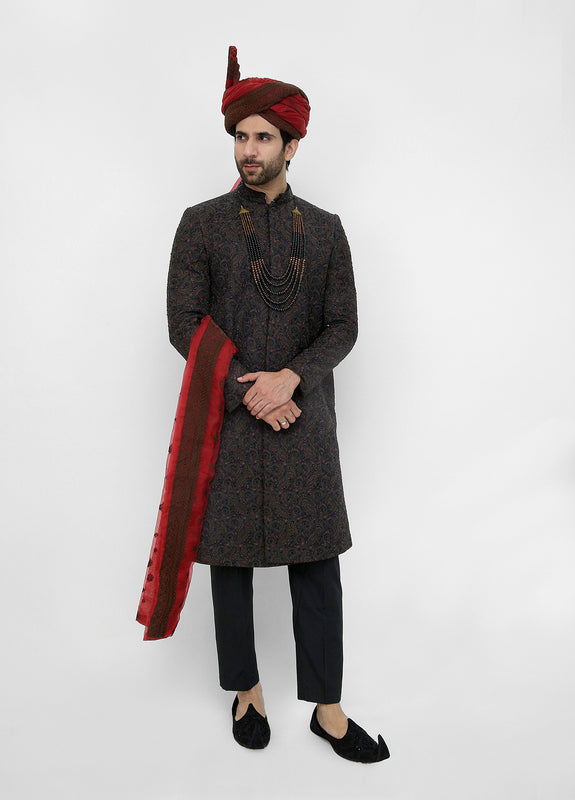 black sherwani for men