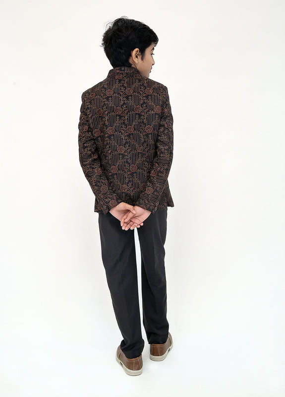 Brown Embroidered Princecoat