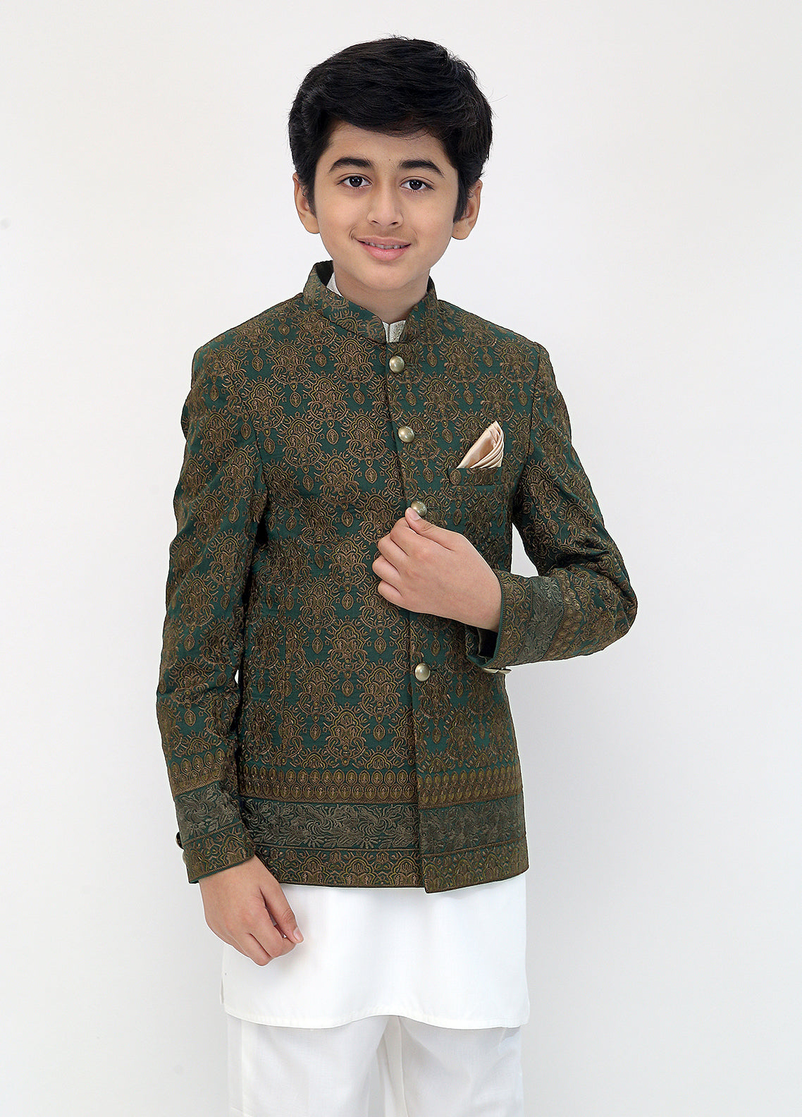 Green Embroidered Princecoat