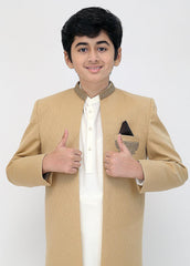 Front Open Golden Sherwani
