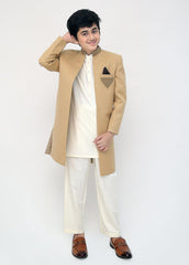 Golden Traditional Sherwani for Kids
