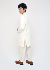 Cream Kids Sherwani
