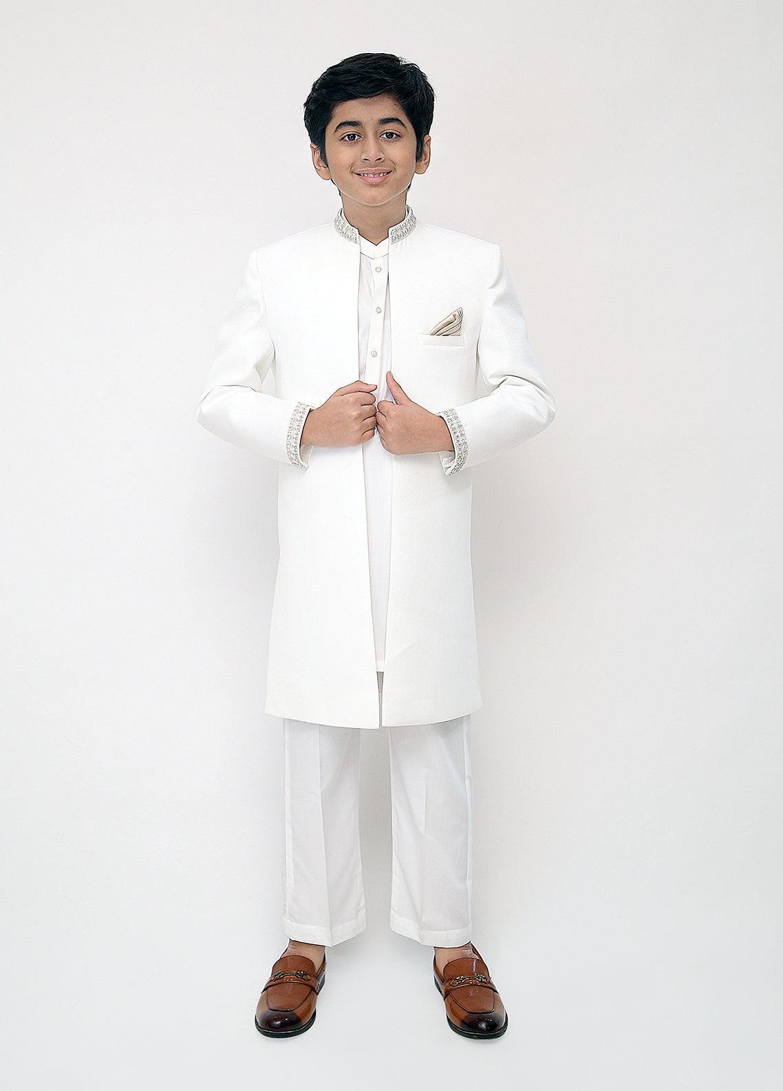 Off-White Sherwani for Children
