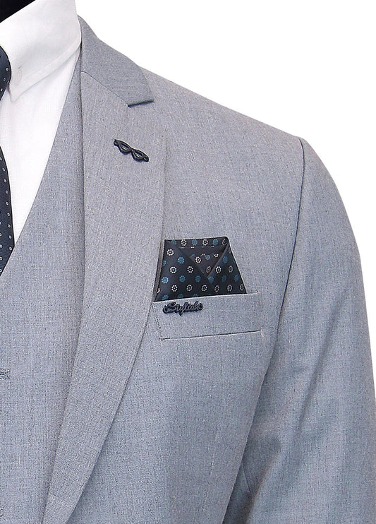 Light Grey Men 3 Pcs Suit