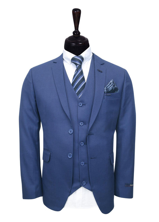 Stylish Navy Blue 3 Piece Suit
