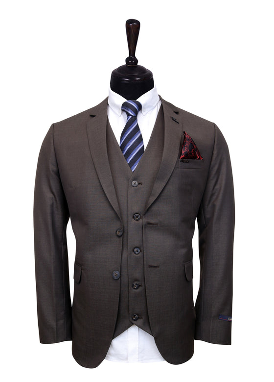 D. Brown 3 Piece Suit for Men
