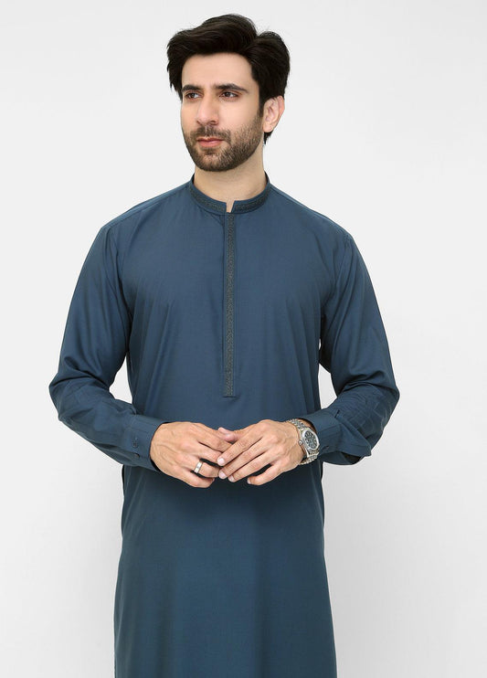 Men Shalwar Kameez Teal Blue