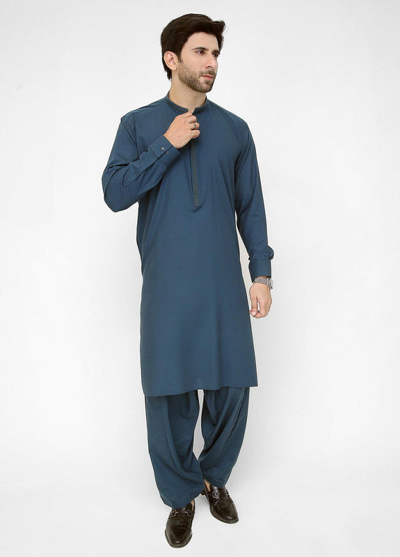 Men Shalwar Kameez Teal Blue