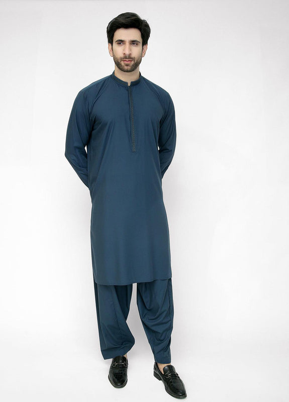 Men Shalwar Kameez Teal Blue