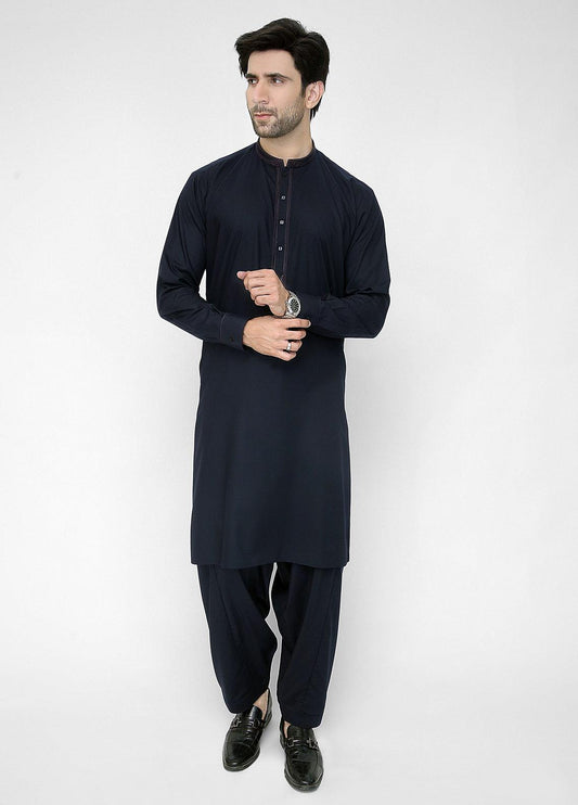 Men Shalwar Kameez Navy Blue