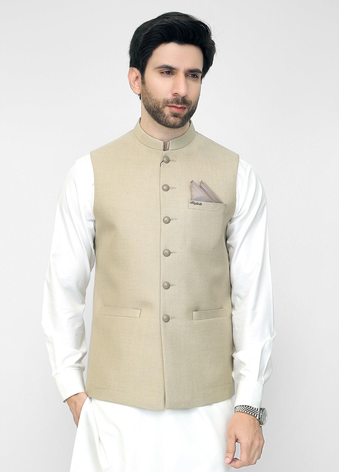 Men Waistcoat Khaki