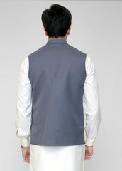 Men Waistcoat Grey Blue