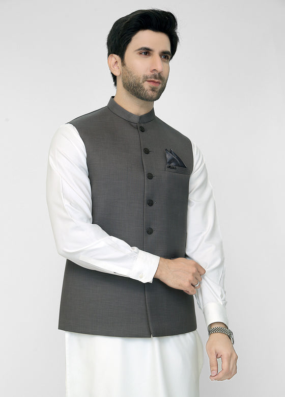 Men Waistcoat Dark Grey