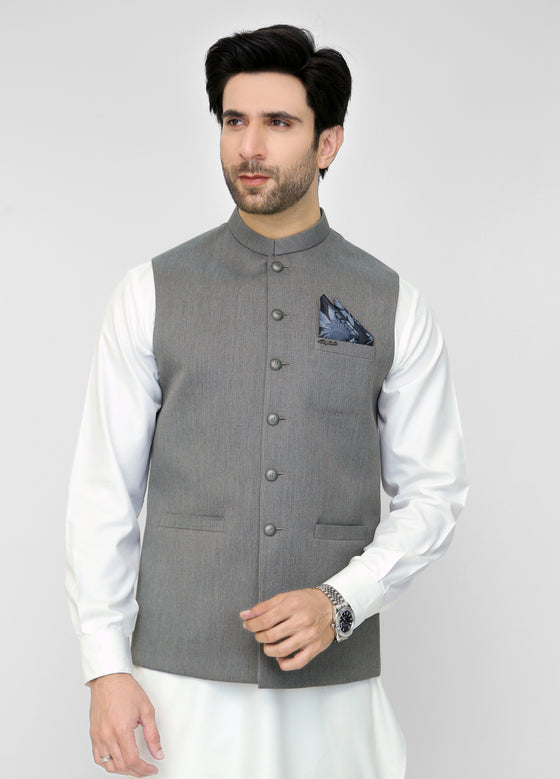 Men Waistcoat Grey