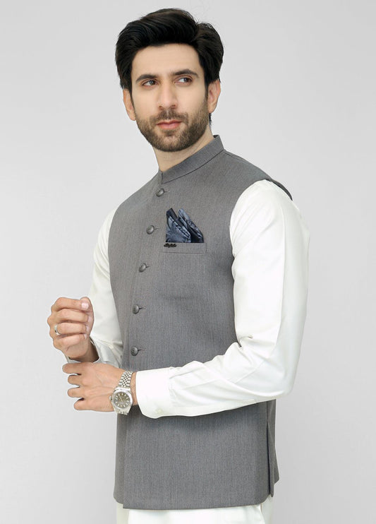 Men Waistcoat Grey