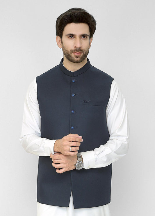 Blue Waist Coat For Men