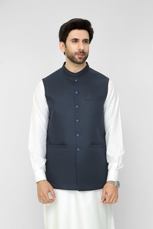 Blue Waist Coat For Men