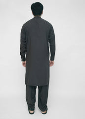 Men's Black Shalwar Kameez Plain