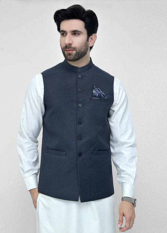 Navy Blue Suiting Waist Coat