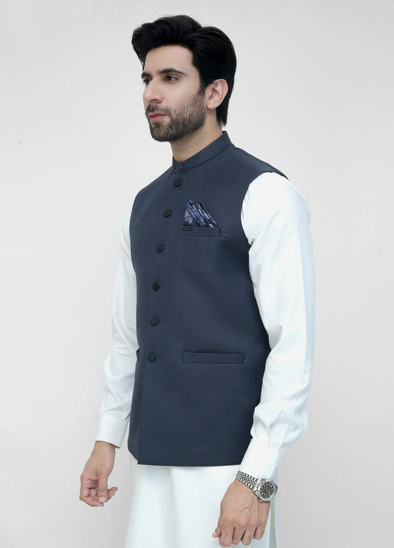 Navy Blue Suiting Waist Coat