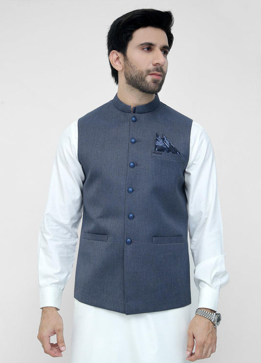 Blue Suiting Waistcoat