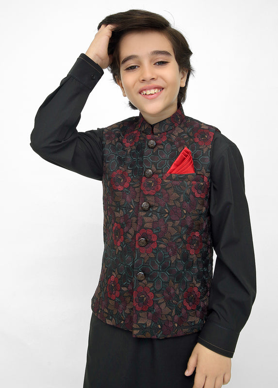 Kids Shalwar Kameez With Multi Waistcoat