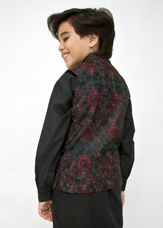 Kids Shalwar Kameez With Multi Waistcoat