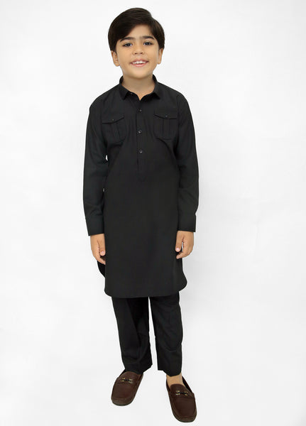 Black Kurta Pajama For Kids